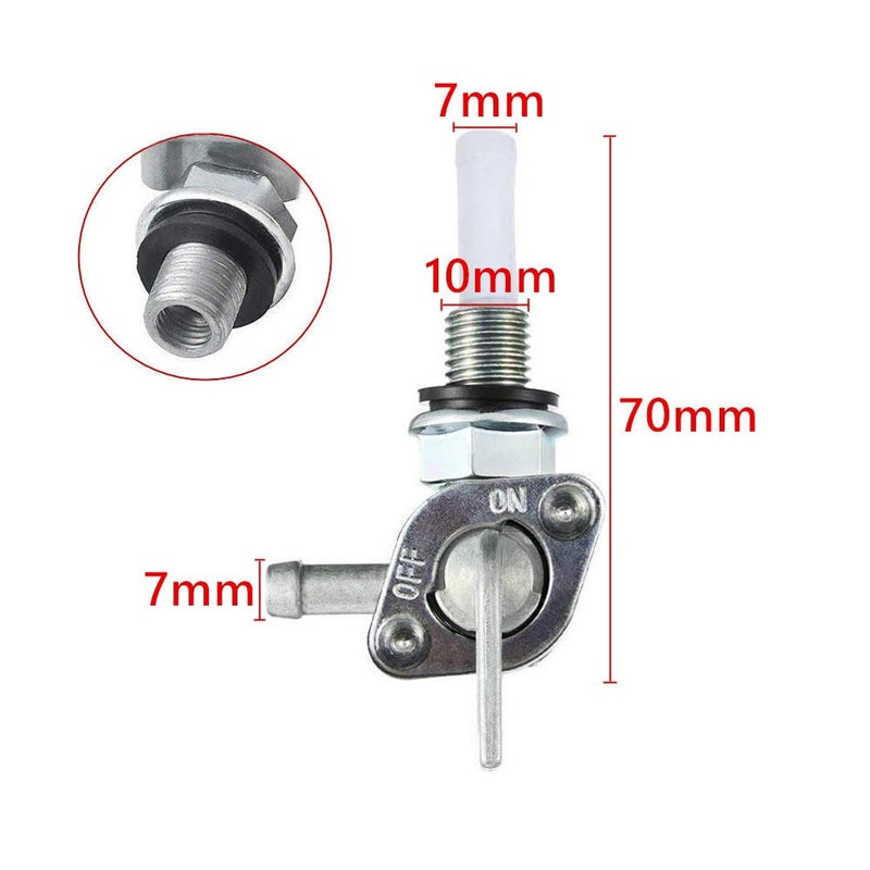 Earlyred Petcock Fuel Shutoff Valve 50cc 70cc 110cc 125cc for Generator Go kart Cart Moped Mini Dirt Bike Chinese Tao Tao Small ATV Engine Parts Accessory Gas Tank Petcock Switch Fuel Valve M10 X 1.25 - Image 4